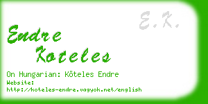 endre koteles business card