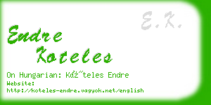 endre koteles business card